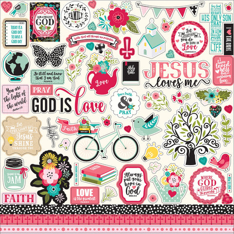Forward With Faith Cardstock Stickers 12"X12"