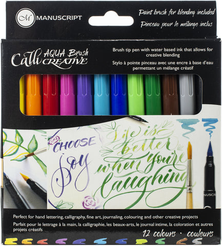 Manuscript CalliCreative Aqua Brush Markers 12/Pkg