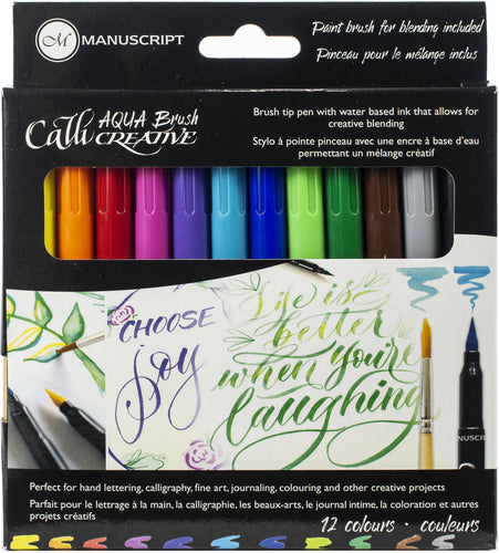 Manuscript CalliCreative Aqua Brush Markers 12/Pkg