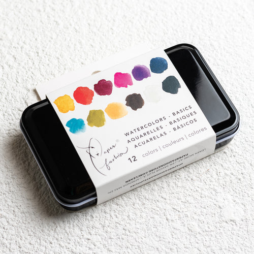 Paper Fashion Basic Watercolors Paint Set 12/Pkg