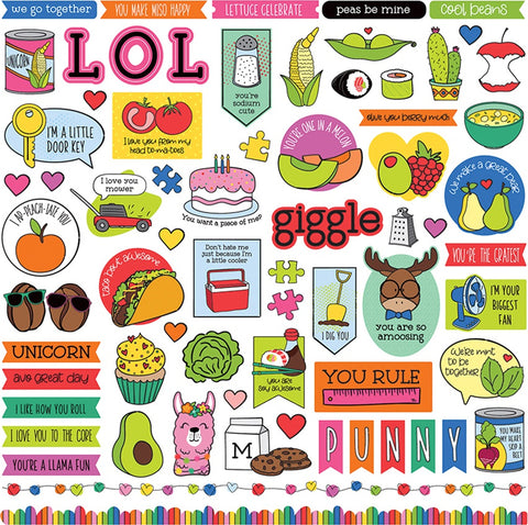 No Pun Intended Stickers 12"X12"