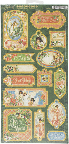 Joy To The World Chipboard Die-Cuts 6"X12" Sheet
