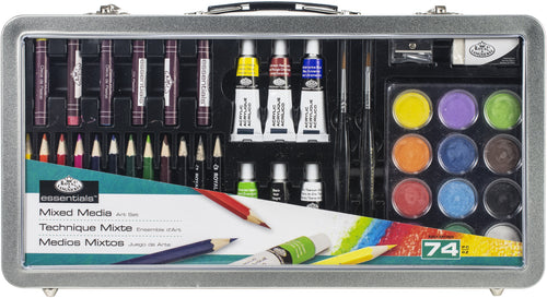 essentials(TM) Mixed Media Art Set In Metal Case 74/Pkg