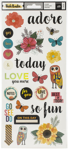 Vicki Boutin Wildflower & Honey Stickers 6"X12" 49/Pkg