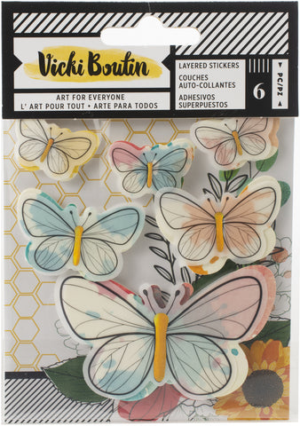 Vicki Boutin Wildflower & Honey Layered Stickers 6/Pkg