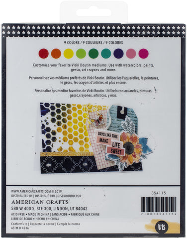 Vicki Boutin Mixed Media Powder Pigment Set 9/Pkg