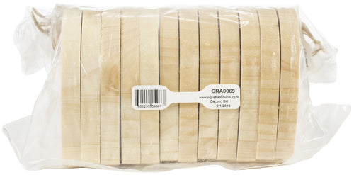 Craft Decor Wood Ornament W/Twine 12/Pkg