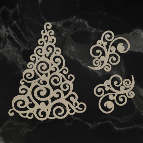 Couture Creations Naughty Or Nice Chipboard 3/Pkg