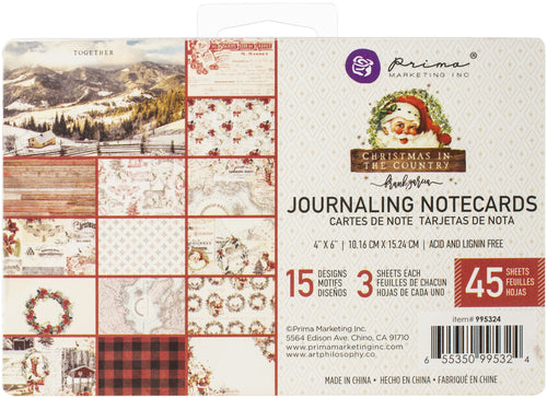 Christmas In The Country Journaling Cards 4"X6" 45/Pkg