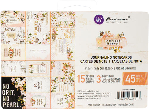 Apricot Honey Journaling Cards 4"X6" 45/Pkg