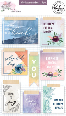 Just A Little Lovely Wood Veneer Stickers 5"X7" 8/Pkg
