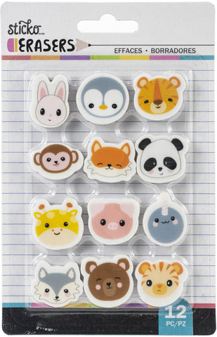 Sticko Small Erasers 12/Pkg