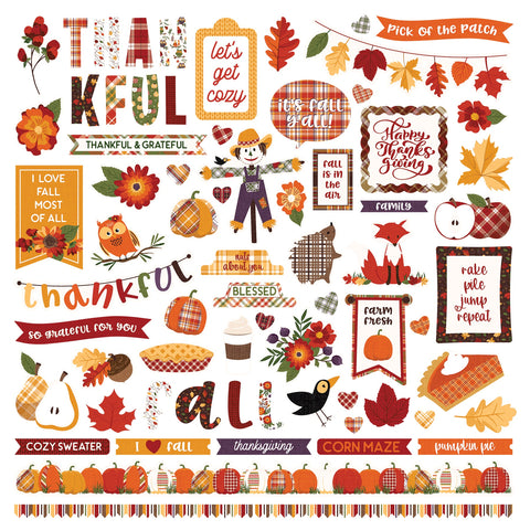 Mad 4 Plaid Fall Stickers 12"X12"