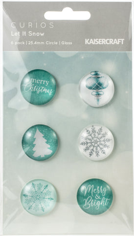 Let It Snow Adhesive Curios 6/Pkg