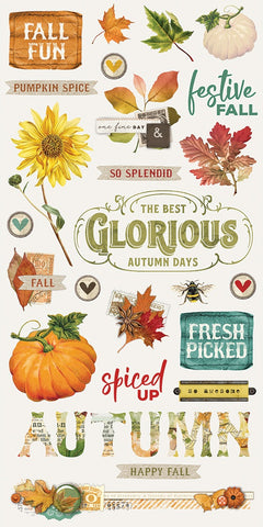 Autumn Splendor Chipboard Stickers 6"X12"