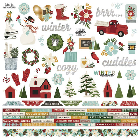 Winter Farmhouse Cardstock Stickers 12"X12"