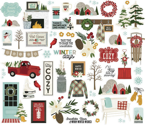 Winter Farmhouse Bits & Pieces Die-Cuts 54/Pkg