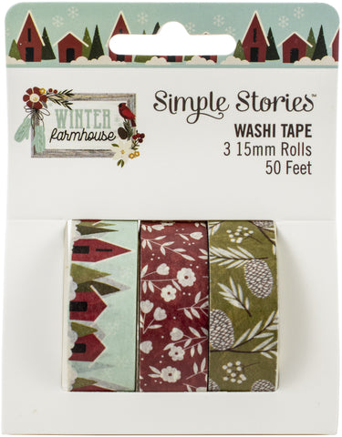 Simple Stories Winter Farmhouse Washi Tape 3/Pkg