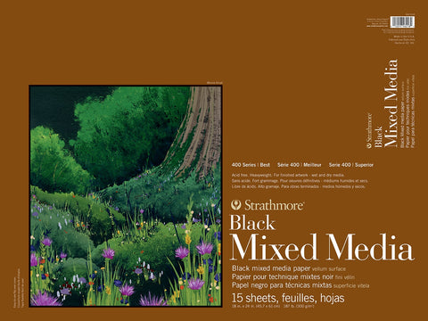 Strathmore 400 Series Mixed Media Pad - Black 18"X24"