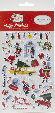 Merry Christmas Puffy Stickers
