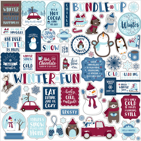 My Favorite Winter Cardstock Stickers 12"X12"