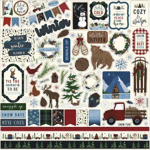 Warm & Cozy Cardstock Stickers 12"X12"