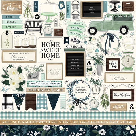 Home Again Cardstock Stickers 12"X12"