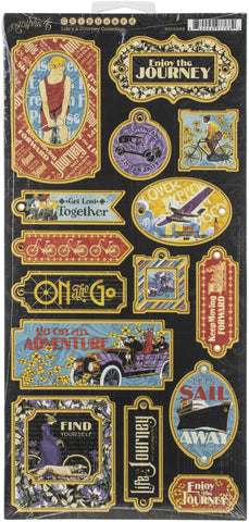 Life's A Journey Chipboard Die-Cuts 6"X12" Sheet