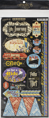 Life's A Journey Cardstock Stickers 12"X12"