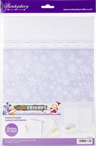 Hunkydory Festive Friends Luxury A4 Card Inserts 20/Pkg