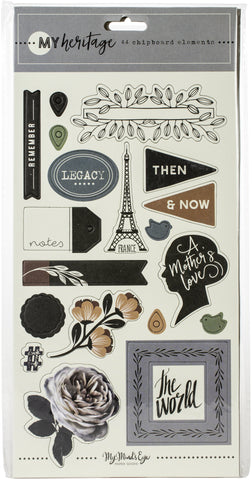 My Heritage Chipboard Elements 6"X12" 2/Pkg