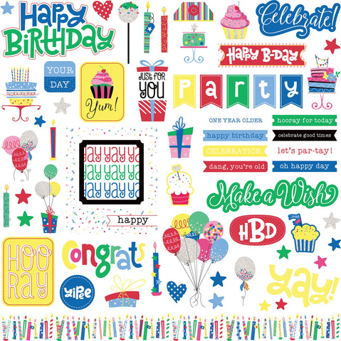 Confetti Stickers 12"X12"