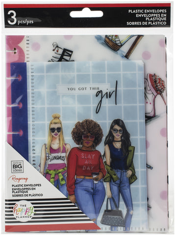 Happy Planner X Rongrong Plastic Envelopes 3/Pkg