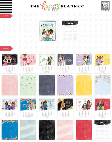 Happy Planner X Rongrong 12-Month Dated Spiral Desk Calendar