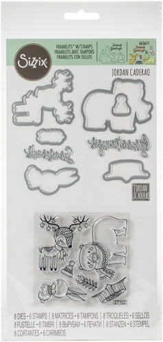 Sizzix Framelits Die & Stamp Set By Jordan Caderao 8/Pkg