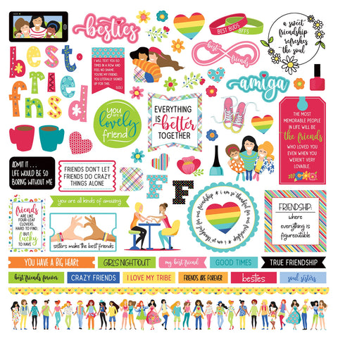Best Friends Stickers 12"X12"