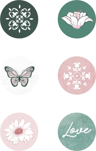 Lily & Moss Adhesive Curios 6/Pkg