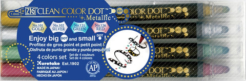 Kuretake ZIG Clean Color Dot Markers 4/Pkg