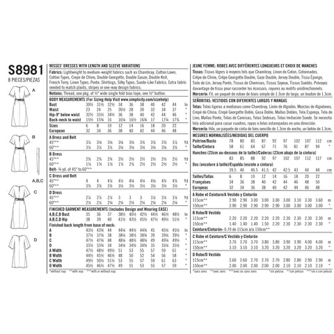 Simplicity Misses' Front Tie Dresses