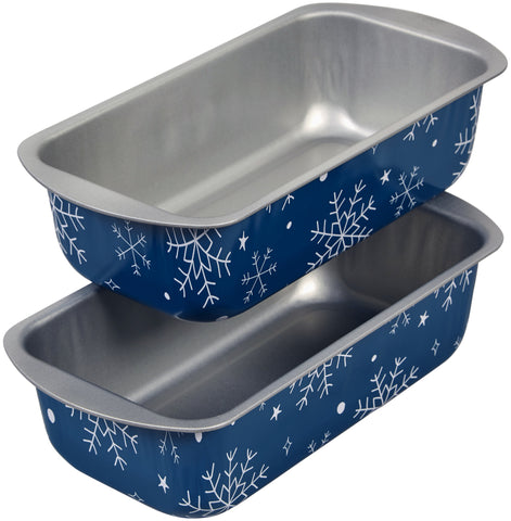 Printed Tin Steel Non Stick Baking Pans 8"X4" 2/Pkg