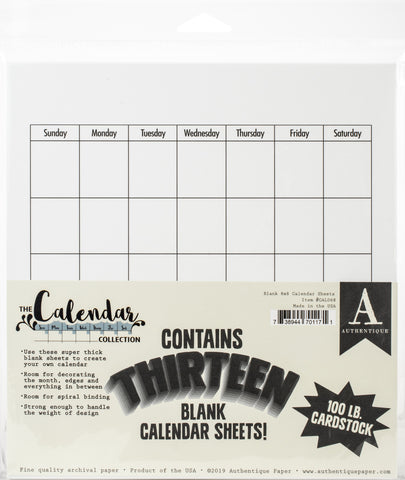 Authentique 100lb Single-Sided Cardstock 8"X8" 13/Pkg