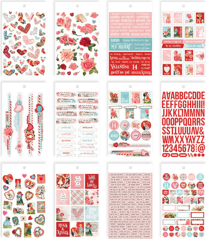 Simple Vintage My Valentine Mini Sticker Tablet 467/Pkg