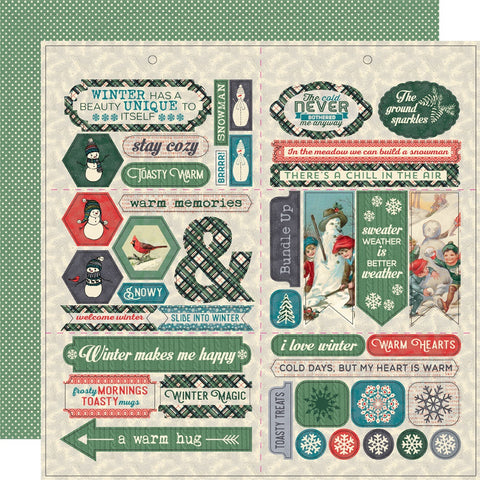 Snowfall Double-Sided Cardstock Die-Cut Sheet 12"X12"