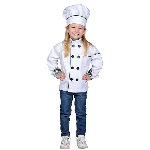 Chef Jacket & Hat, One Size Fits Most, Ages 4-8 Years