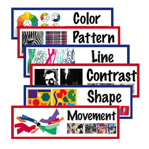 Elements Principles Art Display Cards, 18W X 6L, Set Of 14