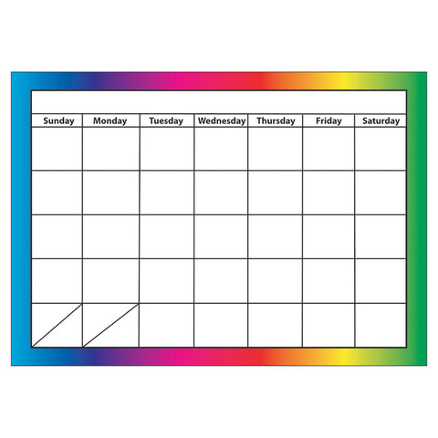 Magnetic Monthly Rainbow Calendar, 8.5 X 11