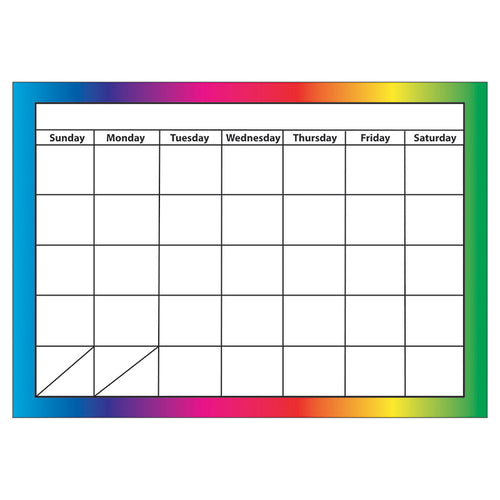 Magnetic Monthly Rainbow Calendar, 8.5 X 11