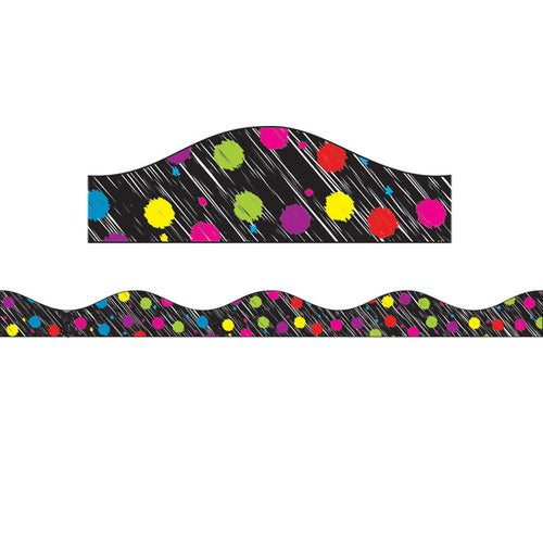 Big Magnetic Magi-Strips, Black Scribble Color Dots, 12'