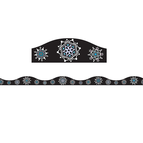 Big Magnetic Scallop Border, Snowflakes, 12'