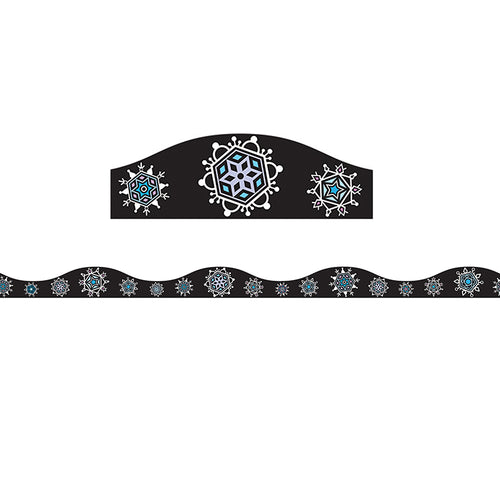 Big Magnetic Scallop Border, Snowflakes, 12'